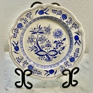 ORIENTAL BLUE ONION DINNER PLATE 105/8TH INCH BY SEARS VINTAGE IRONSTONE JAPAN